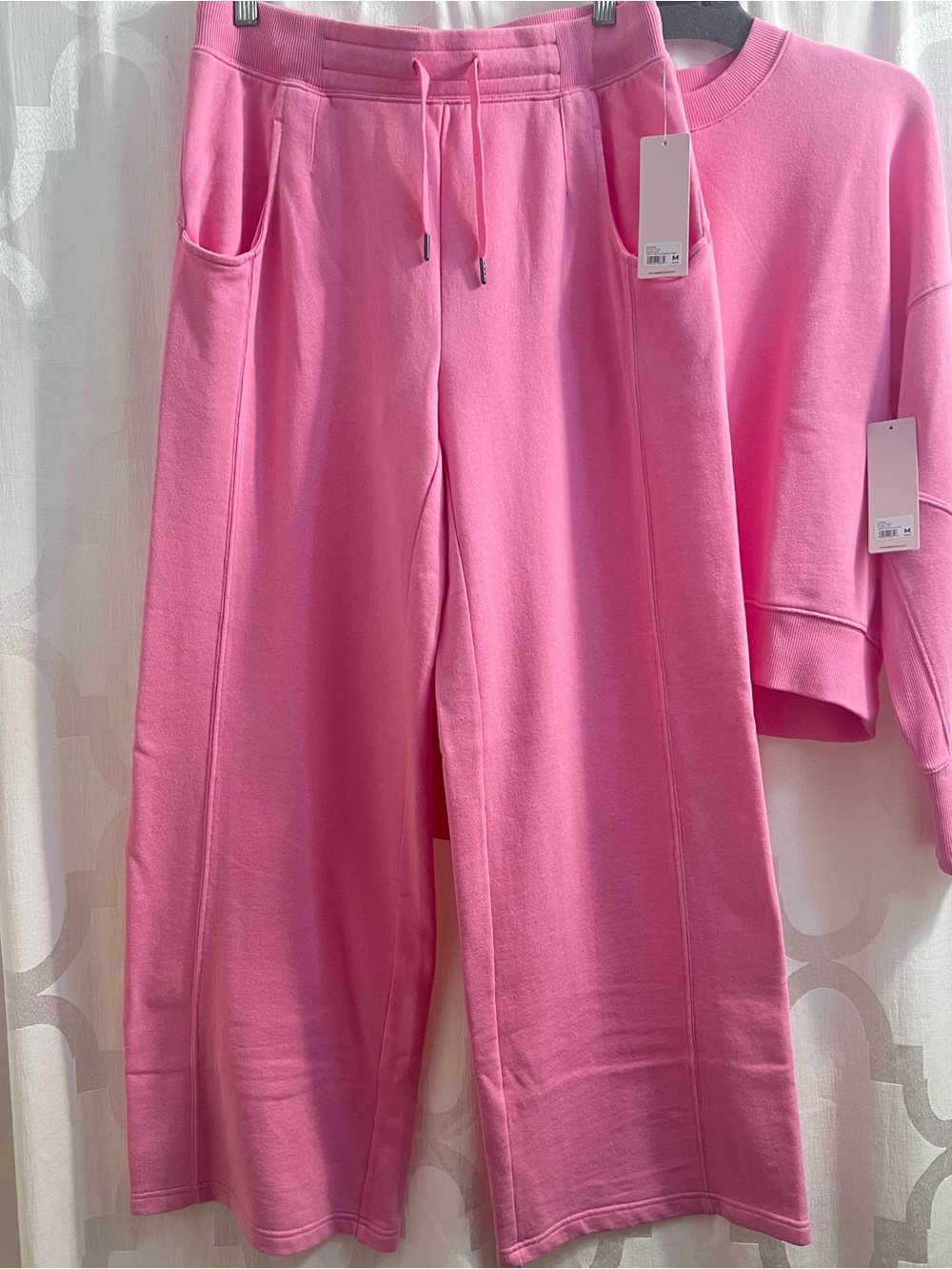 Yogalicious Washed Loop Terry Sweatshirt & Sweatpants Set Sachet Pink Medium